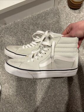 Vans High-Top Canvas Skate Sneakers in Off-White